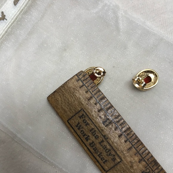 Gold over Sterling Silver Garnet & Diamond Earrings - Picture 10 of 10